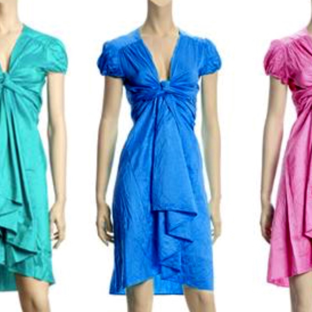 Calypso St. Barth Julia Silk Taffeta Wrap Dress | Size S | Ocean Blue